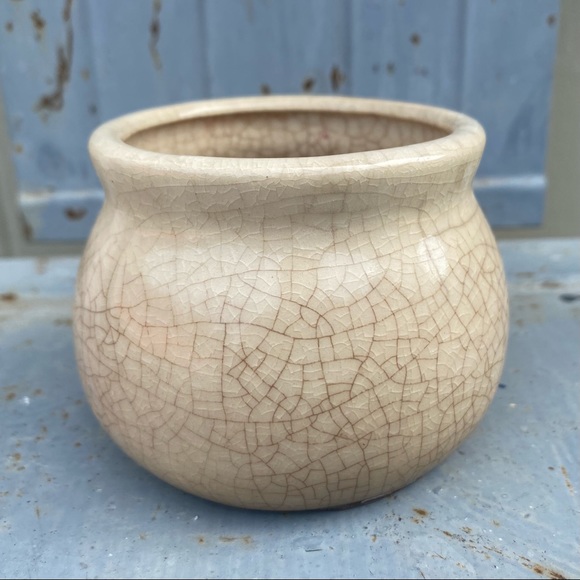 Small Vintage Cream Pottery Bowl